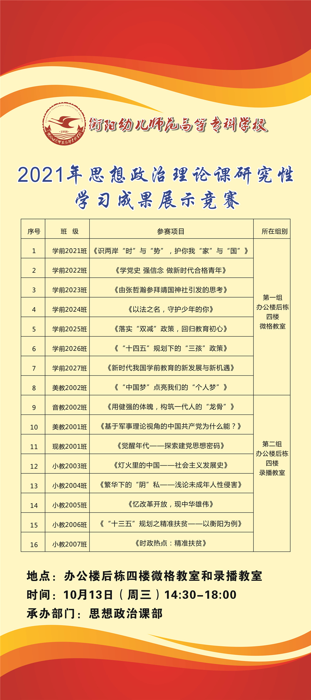 衡阳幼高专举办首届思想政治理论课研究性学习成果展示竞赛 衡阳幼高专举办首届思想政治理论课研究性学习成果展示竞赛